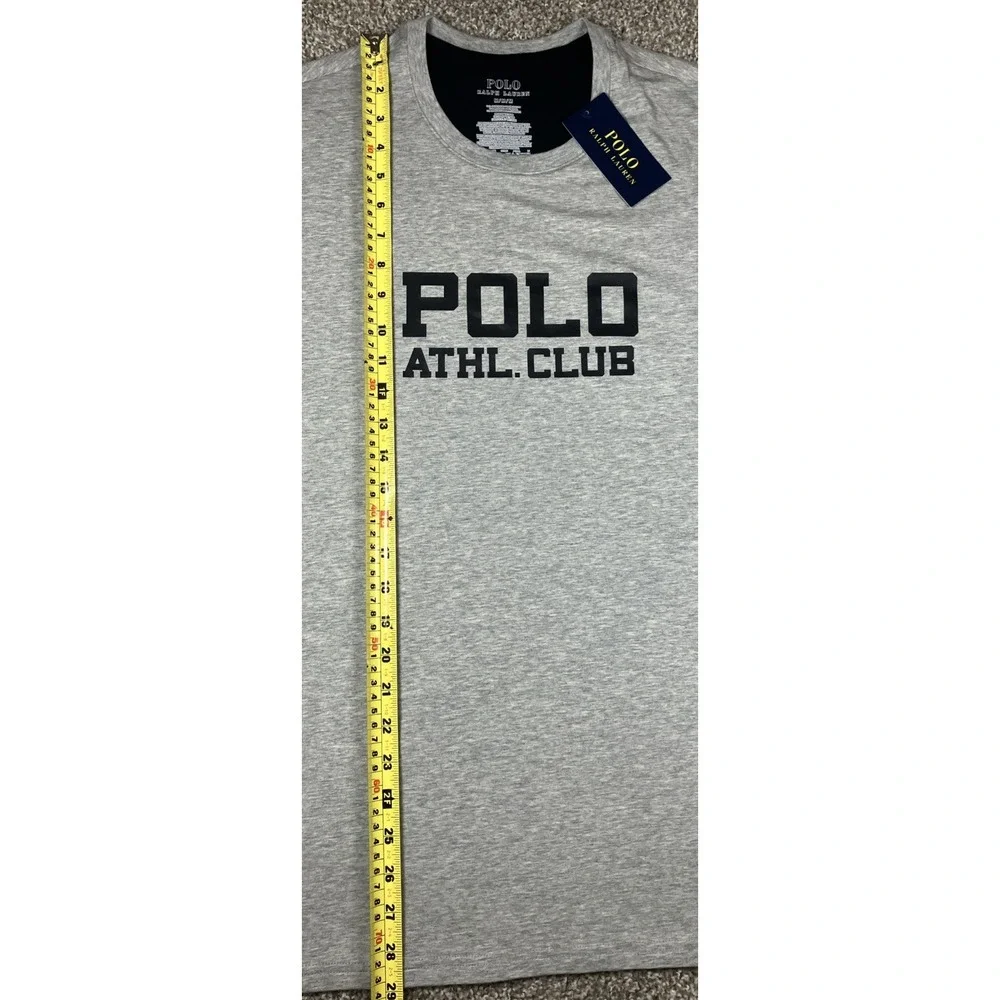 Polo Ralph Lauren Athletic Club Performance T Shirt Gray Short Sleeve Medium NEW